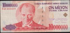 7.Emisyon 10 000 000 Lira B48 468439 Çok Temiz
