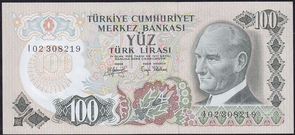 6.Emisyon 2.Tertip 100 Lira I02 308219 Çilaltı Çil