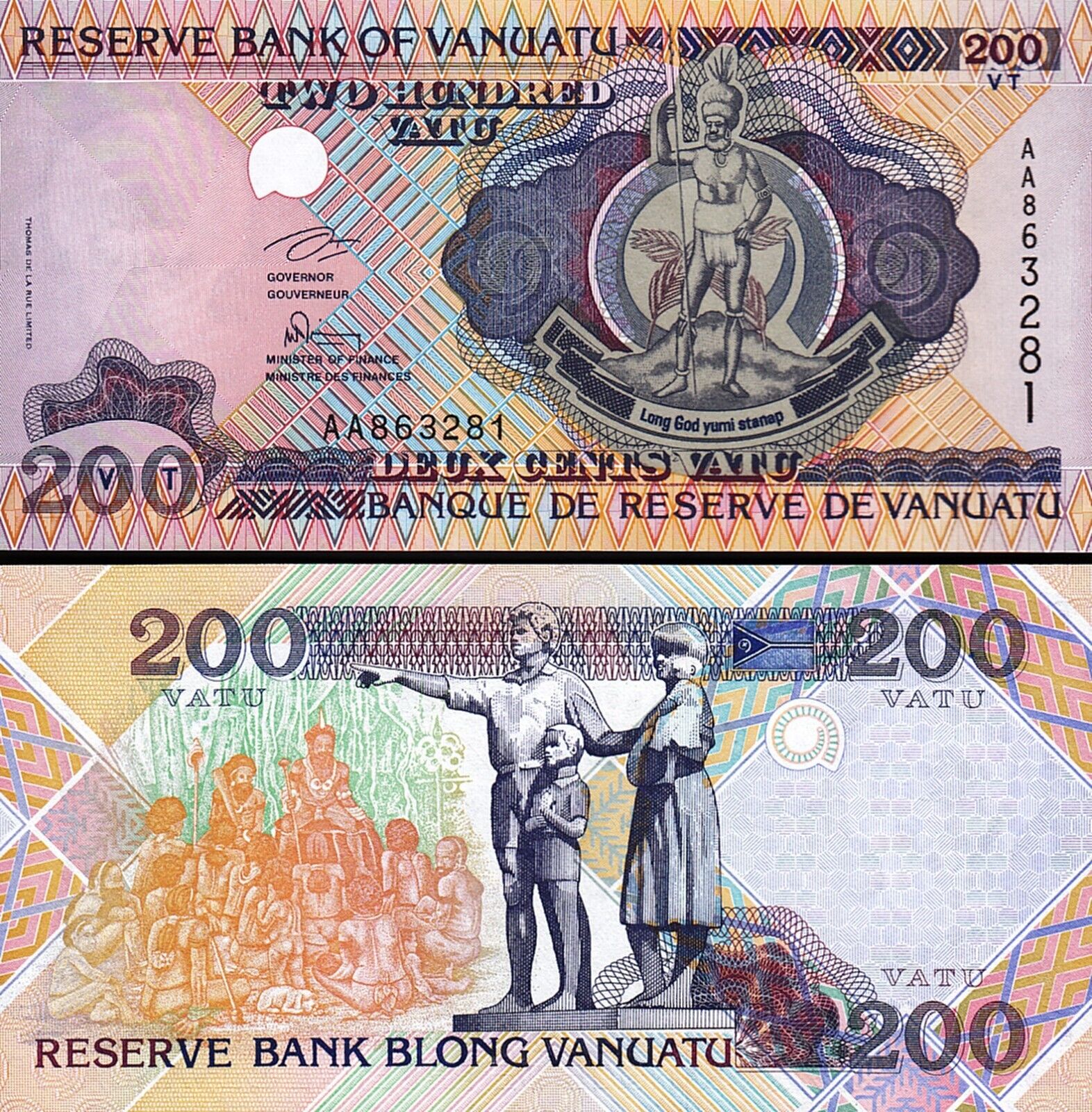 Vanuatu 200 Vatu 1995 Çil Pick 8a