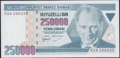 7.Emisyon 3.Tertip 250000 Lira G16 186437 Çilaltı