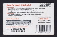 TURKCELL HAZIR KART 250 KONTÖR - İNDİRİMLİ SEÇMECELER - SKT 2007
