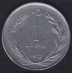1972 Yılı 1 Lira Ters