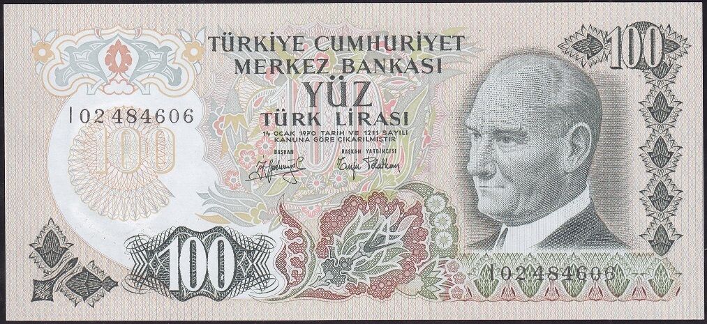 6.Emisyon 2.Tertip 100 Lira I02 484606 Çilaltı Çil