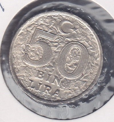1998 YILI 50 BİN LİRA ÇİLALTI ÇİL ( TERS )
