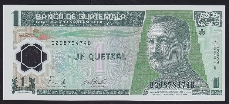 Guetemala 1 Quetzal 2006 Çil Polymer Pick 109