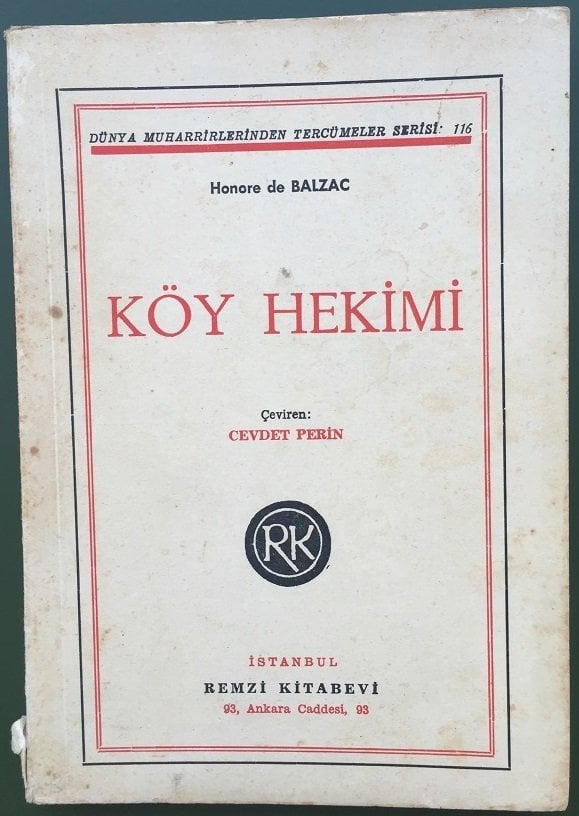 Köy Hekimi Honore de BALZAC - REMZİ KİTABEVİ 1966