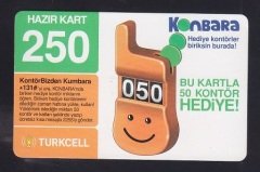 TURKCELL HAZIR KART 250 KONTÖR KONBARA SKT 2008