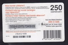 TURKCELL HAZIR KART 250 KONTÖR KONBARA SKT 2008