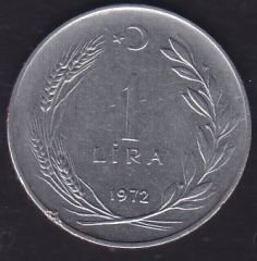 1972 Yılı 1 Lira Düz