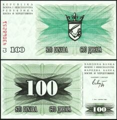 Bosna Hersek 100 Dinar 1992 Çil Pick 13