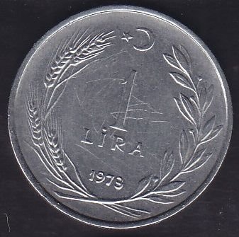 1973 Yılı 1 Lira Düz