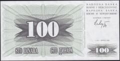 Bosna Hersek 100 Dinar 1992 Çil Pick 13 -  ( 333 )