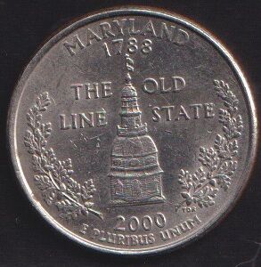 Amerika Çeyrek Dolar 2000 P Hatıra Maryland