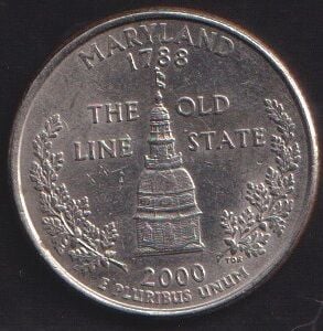 Amerika Çeyrek Dolar 2000 P Hatıra Maryland
