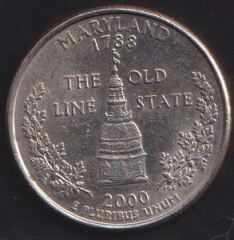Amerika Çeyrek Dolar 2000 P Hatıra Maryland