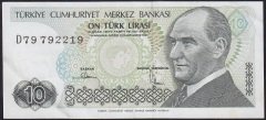 7.Emisyon 2.Tertip 10 Lira D79 792219 Ççt +