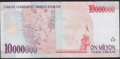 7.Emisyon 10 000 000 Lira D46 002361 Çok Çok Temiz