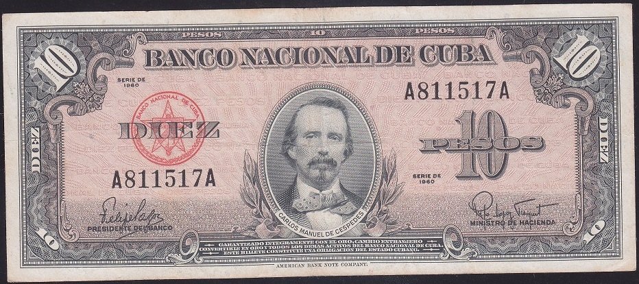 KÜBA 10 PESOS 1960 ÇOK TEMİZ