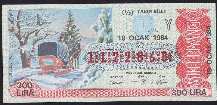 1984 19 Ocak Yarım Bilet - Y Serisi