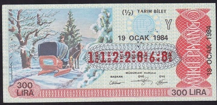 1984 19 Ocak Yarım Bilet - Y Serisi