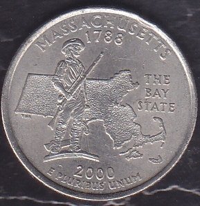 Amerika Çeyrek Dolar 2000 Hatıra Massachusetts