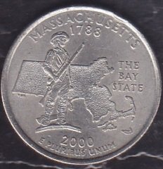 Amerika Çeyrek Dolar 2000 Hatıra Massachusetts