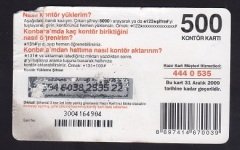 TURKCELL HAZIR KART KONBARA 500 KONTÖR 2009 KONDÜSYON DÜŞÜK