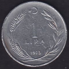 1973 Yılı 1 Lira Ters
