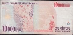7.Emisyon 10 000 000 Lira D44 595379 Çok Temiz