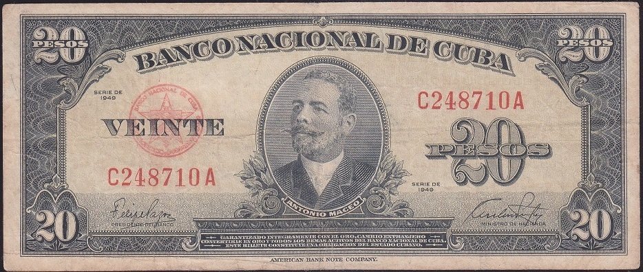 KÜBA 20 PESOS 1949 ÇOK TEMİZ