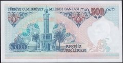 7.Emisyon 1.Tertip 500 Lira A10 907232 Çilaltı Çil