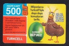 TURKCELL HAZIR KART 500 KONTÖR-BİZBİZE SKT 2009 KONDÜSYON DÜŞÜK