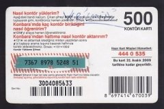 TURKCELL HAZIR KART 500 KONTÖR-BİZBİZE SKT 2009 KONDÜSYON DÜŞÜK