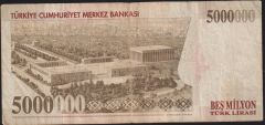 7.Emisyon 5 000 000 Lira K08 191980 Çok Temiz