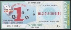 2004 31 Aralık Çeyrek Bilet - G Serisi