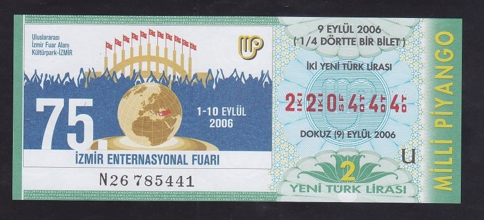 2006 9 EYLÜL ÇEYREK BİLET - 220444