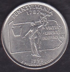Amerika Çeyrek Dolar 1999 Hatıra Pennsylvania