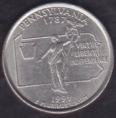 Amerika Çeyrek Dolar 1999 Hatıra Pennsylvania