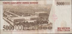7.Emisyon 5 000 000 Lira K07 445728 Çok Temiz+