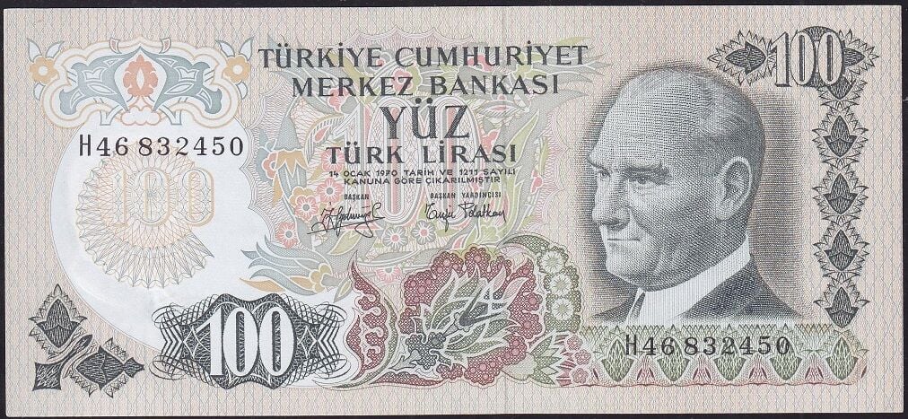 6.Emisyon 2.Tertip 100 Lira H46 832450 Çil