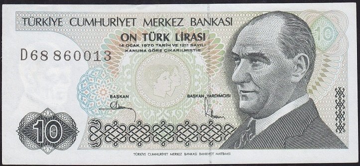7.Emisyon 2.Tertip 10 Lira D68 860013 Çilaltı Çil