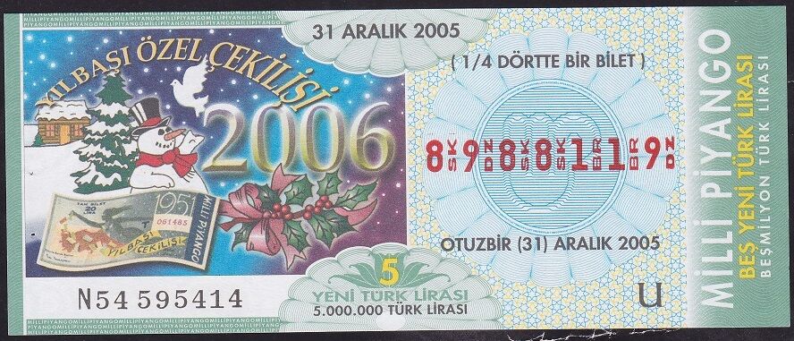 2005 31 Aralık Çeyrek Bilet - U Serisi