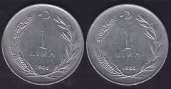 1968 Yılı 1 Lira (Ters Düz Takım)