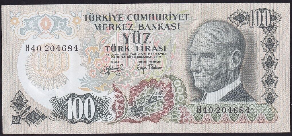 6.Emisyon 2.Tertip 100 Lira H40 204684 Çok Çok Temiz+