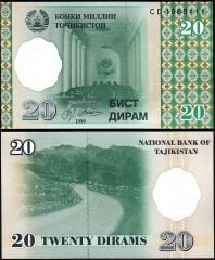 Tacikistan 20 Dram 1999 Çil Pick 12