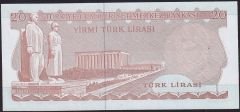 6.Emisyon 3.Tertip 20 Lira F82 519236 Çil