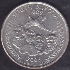 Amerika Çeyrek Dolar 2006 Hatıra South Dakota