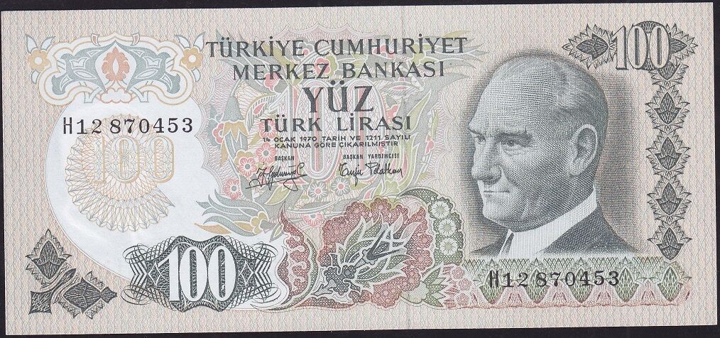 6.Emisyon 2.Tertip 100 Lira H12 870453 Çilaltı Çil