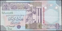 Libya 1/2 Dinar 2002 Çok Temiz+ Pick 63