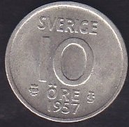 İSVEÇ 10 ÖRE 1957